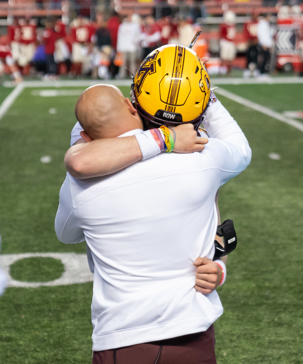GopherFootball's tweet photo. Last time out against Rutgers, we got to watch @caseyob14 make his collegiate debut and remind us that it's more than a game 💛 

#RTB // #SkiUMah // #Gophers https://t.co/3uVq8gxQgX