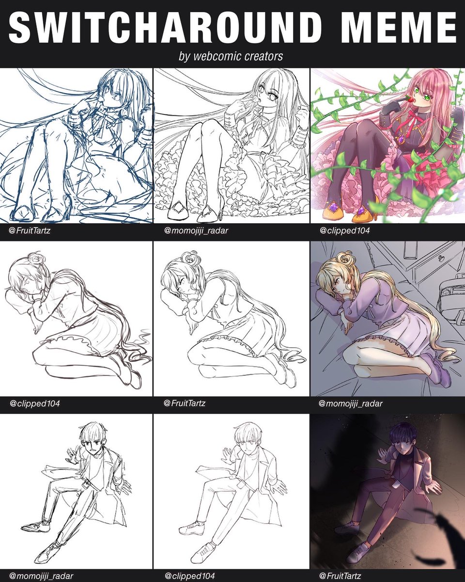 clipped104's tweet photo. #switcharoundmeme with #webtooncanvas creators and our OCs!
Wanda from #ArcanusCrucis by @FruitTartz
Noa from Love Charm by @clipped104
Self indulgent OC by @momojiji_radar 😆❤️
-
-
-
#digitalart #clipstudiopaint #art #illustration https://t.co/i0HCYC9OBW