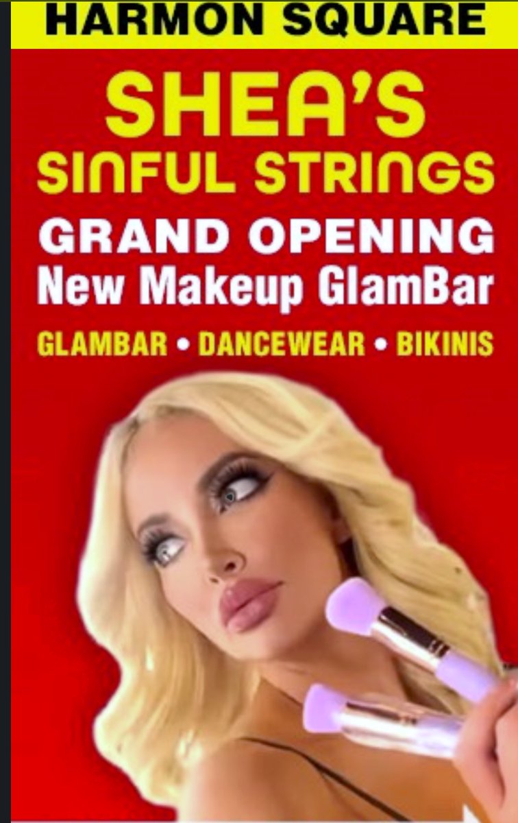 Tomorrow is the big #GRANDOPENING event @sinfulstrings from 12pm to 8pm open to the public and wear your costumes! We will have a DJ playing an entire 8 hour set, food, drinks, live makeup, and merch giveaways! See you soon! Sheas Sinful Strings at 4503 Paradise Rd Unit 330