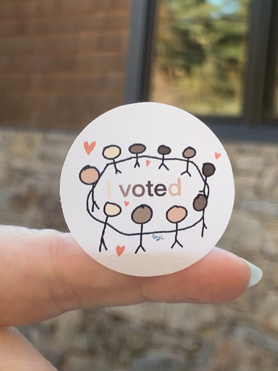 #Vote 
Love the sticker designed by a <a href="/IsaacDicksonAVL/">Isaac Dickson</a> student. It was very exciting to vote for Asheville City School Board for the first time.