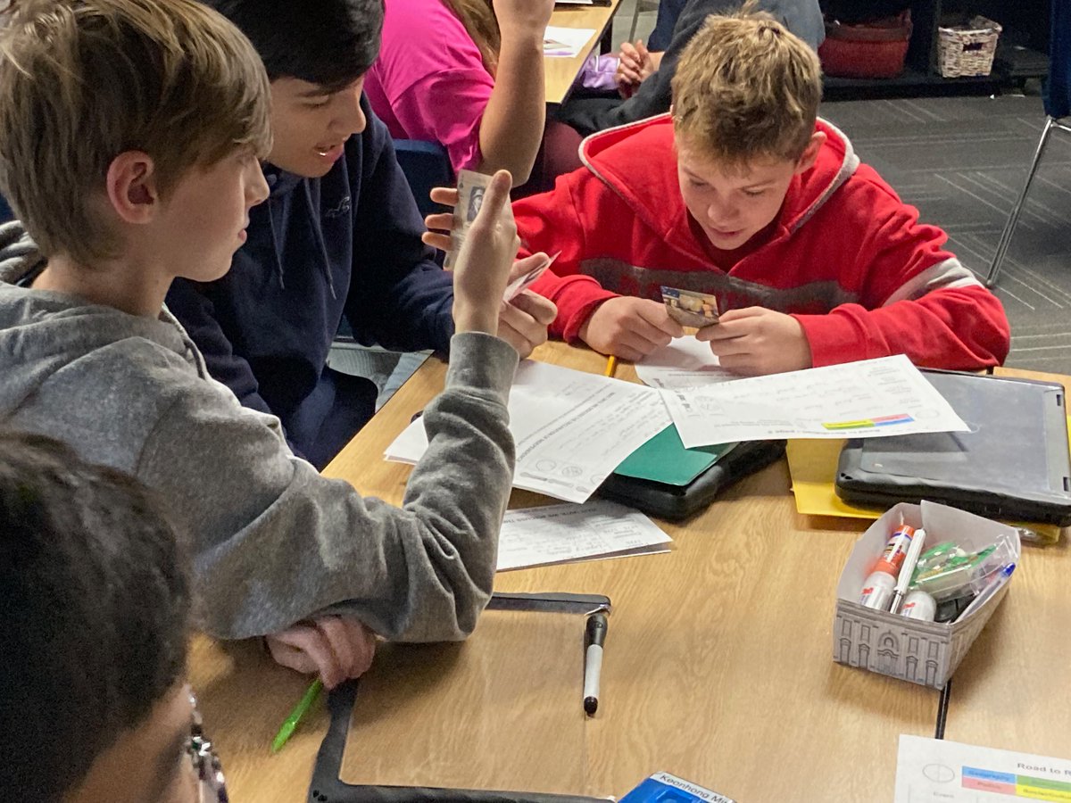 BigHistoryGeek's tweet photo. Hello, my name is... Ss used thematic playing cards to introduce themselves as different signers of the Declaration of Independence. After introductions were finished, they shared connections between the signers & the important roles they had in history. #RCSLearn #RCSWMS https://t.co/Ix0biHaHA8