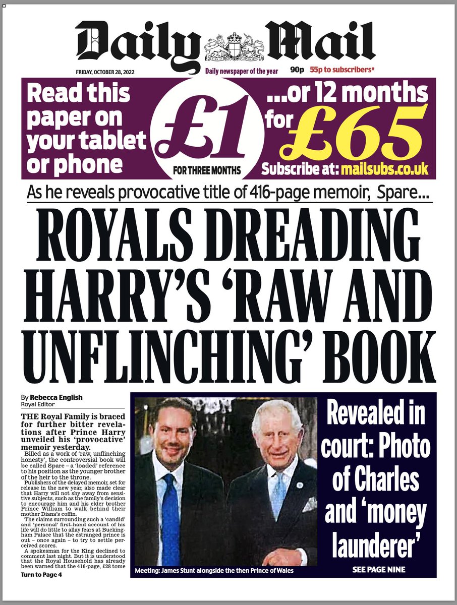 Friday’s @DailyMailUK #MailFrontPages