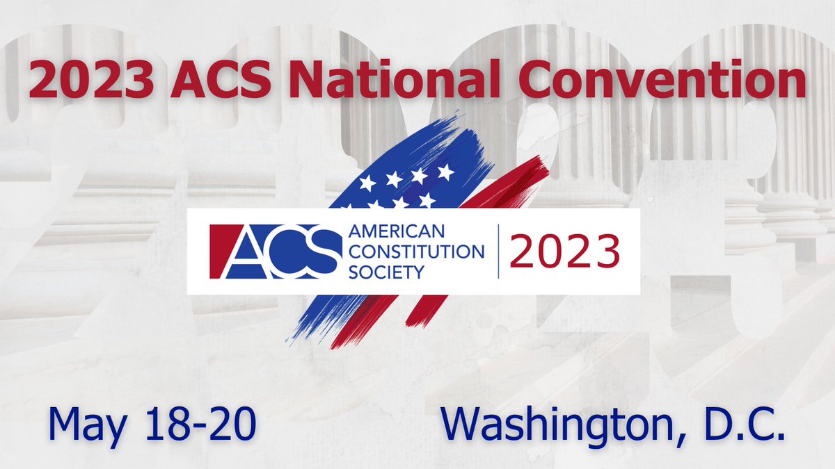 Mark your calendars! 🎉The ACS National Convention will return to the Capital Hilton in Washington, D.C. and will take place on May 18-20, 2023. Stay tuned for registration and more details here: bit.ly/3szw818