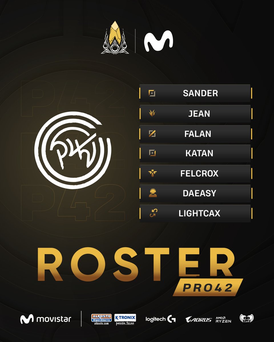 Llega <a href="/pro42esports/">PRO42 Esports</a> a esta #FibraMovistarGoldenCup con un par de caras conocidas 😮

¿Se vienen cositas con estos muchachos😏? 

#FibraMoivstarGolden