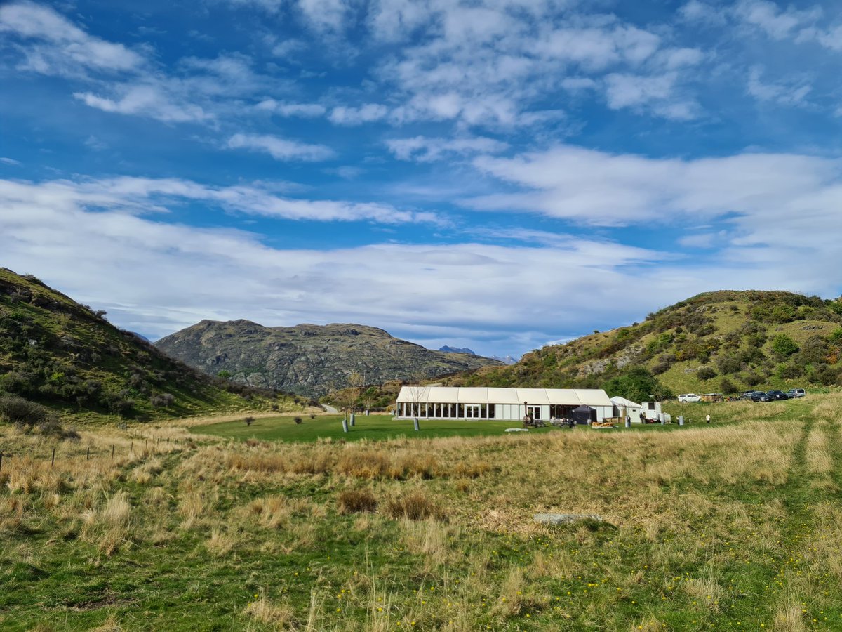 The New Zealand High Country event space is an interesting location for a conference... we are taken here by bus up a very steep road each day from Queenstown #AANZ22