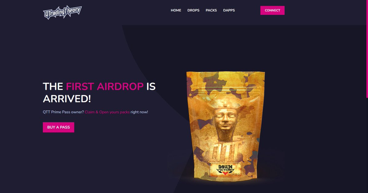 The first Airdrop for QTT Prime Pass Holders is LIVE !

This pack is in collaboration with <a href="/DOVNFT/">DawnOfVictoryNFT | BETA</a> on #WAXP 

You can NOW claim it and open it on qtt.app 

🎉🎉🎉

Next Steps in coming.... 👀

<a href="/QTTGuild/">QTradingTheory</a> 
<a href="/AlienFX/">Florian</a> 
<a href="/WAX_io/">WAX</a>