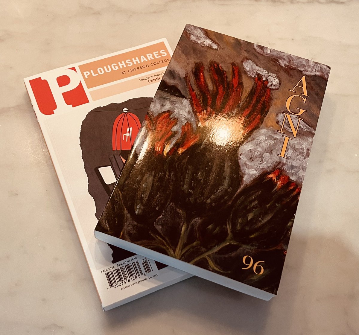 So excited to get lost in these new issues!!

 <a href="/AGNIMagazine/">AGNI is on Bluesky (@agnimagazine.bsky.social)</a> <a href="/pshares/">Ploughshares is on Bluesky</a>
