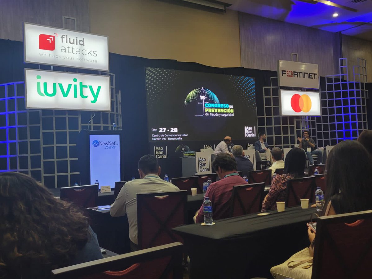 iuvityco's tweet photo. ¡iuvity en Barranquilla! 💚 Nos encontramos en el 15 Congreso de Prevención del Fraude y Seguridad de @Asobancaria. Bienvenidos a nuestro stand para que conozcan a nuestros expertos y se lleven una sorpresa. Los esperamos 🤗
#Ciberseguridad
#PeopleFirstTechnologyNext https://t.co/cdRpDtVLou