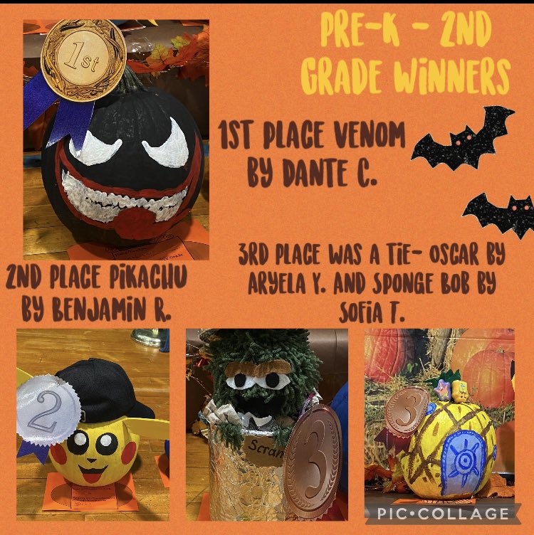 AndreaFosterLib's tweet photo. @BlantonES Here are our 2022 Character Pumpkin Winners! Congratulations Students, great job! @aisdlibsrv https://t.co/J6ah773Pfr