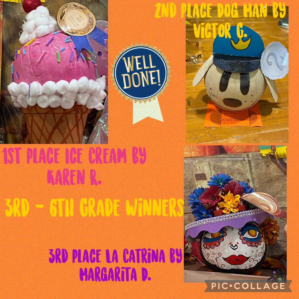 AndreaFosterLib's tweet photo. @BlantonES Here are our 2022 Character Pumpkin Winners! Congratulations Students, great job! @aisdlibsrv https://t.co/J6ah773Pfr