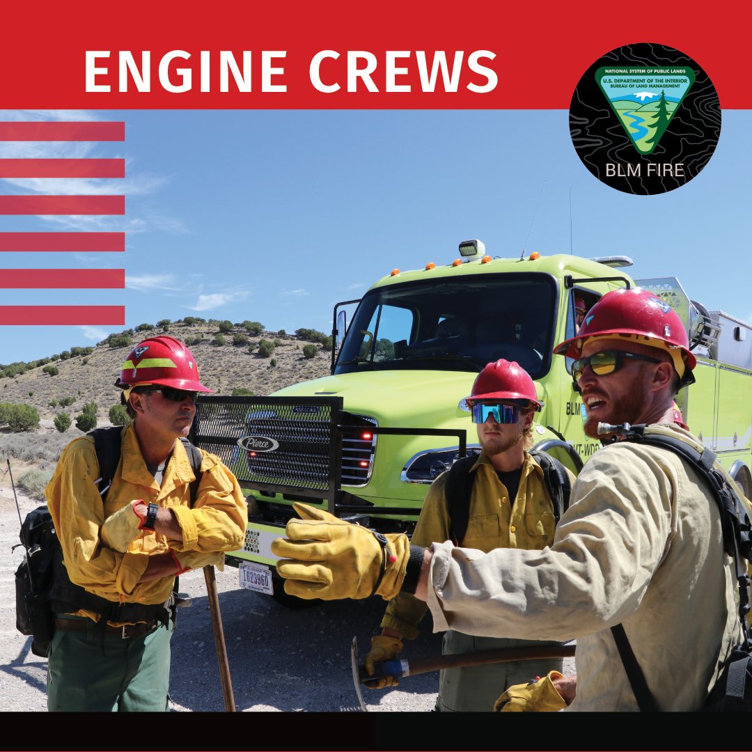 BLMFire's tweet photo. 🔥#FireJob – The @BLMNational Fire program is looking to fill multiple Wildland Firefighter positions for Engine Crews in various locations: Apply on @USAJOBS before the 11/15 deadline --> https://t.co/7ta2b0O5LJ   
#WeAreBLMFire #NotYourOrdinaryJob for #FireYear2023 https://t.co/BBykFkTZSb