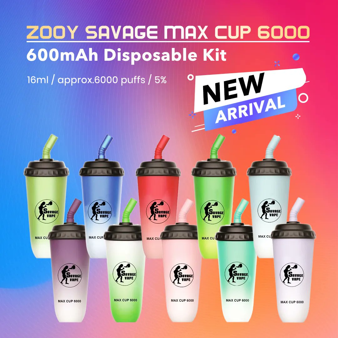 FastTech_'s tweet image. ZOOY Savage Max Cup 600mAh Disposable Kit
Shop Now: buff.ly/3fbQQRy
👉👉16ml / approx.6000 puffs / 5%
👏10 flavors for you to choose