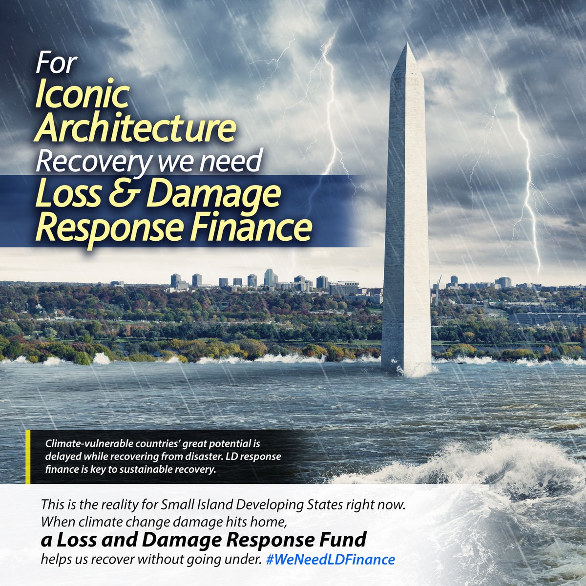 #LossAndDamage delays development. #Islands bear the disproportionate burden of a #ClimateCrisis we did not cause, and our great potential is delayed while recovering from disaster. #WeNeedLDFinance for sustainable recovery, urgently. #LDFundforRecovery #COP27 #ClimateCrisis