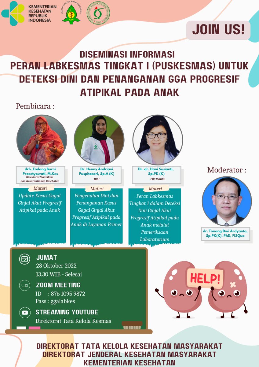 dinkesprovNTB's tweet photo. Apa tindakan pemerintah khususnya Fasilitas Kesehatan Dasar dalam penanganan Gangguan Ginjal Akut pada anak?

Yuk simak dan ikuti penjelasannya di zoom meeting dan streaming youtube Direktorat Tata Kelola Kesmas 

selengkapnya 👇👇👇 https://t.co/XAEVsnXTAq