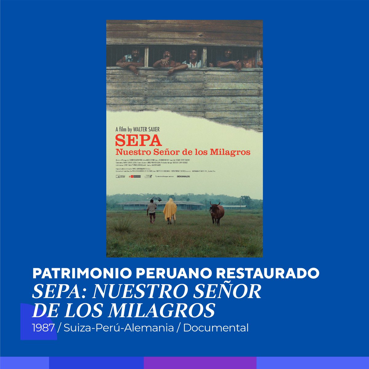 EmbSuizaPeru's tweet photo. Mañana viernes 28.10 a las 8pm ven al #CCPUCP a descubrir el documental 🇨🇭🇵🇪 "Sepa: Nuestro Señor de los Milagros" sobre un penal olvidado en el medio de la Amazonía peruana. Luego de la proyección, habrá un conversatorio sobre la película. Entradas aquí: https://t.co/aAJqTM9JkI https://t.co/LOGIdMBwPe