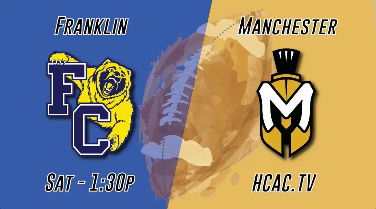 IndianaSRN's tweet photo. SATURDAY on https://t.co/68OiBsYiqq! Manchester hosts Franklin in our @HCACDIII Football Game of the Week! Tune in for pre-game at 1:15p ET, then at 1:30 it's game time! Watch LIVE at no cost to you. @FCGrizAthletics @FCGrizFootball @MUSpartans @MU_SpartanFB https://t.co/O56tPzgCX9