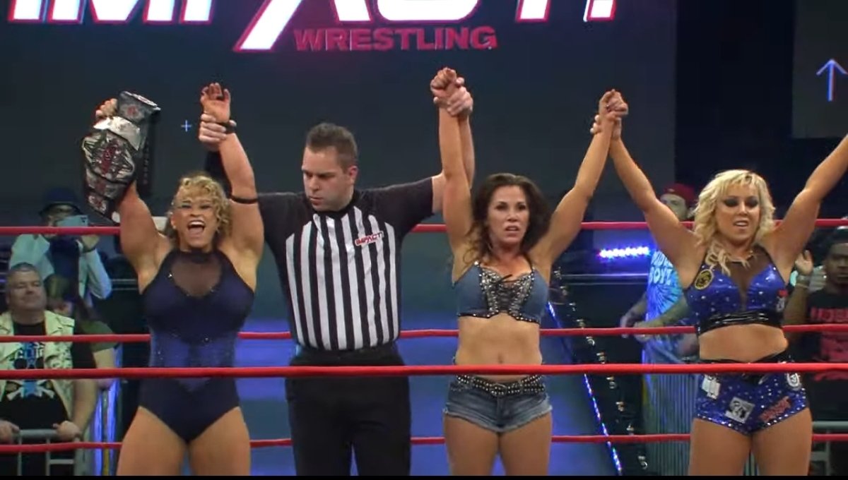 BigDre2374's tweet photo. Mickie James got the victory & #TheLastRide π€ is still on
@JordynneGrace @MickieJames @RealTaylorWilde
#DynamiteTeam #IMPACTonAXSTV https://t.co/GMjospYnr6
