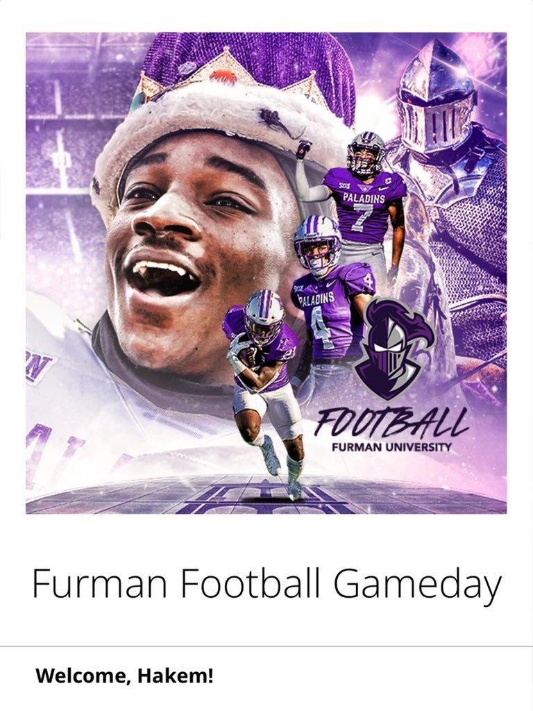 HodgesHakem's tweet photo. I will be attending @PaladinFootball this weekend for a game day visit. Looking forward to meet the coaches, team and sports staff. @CoachWesley22 @niketaq @_Coach_O @DutchtownFB1 @Smokingkings81 @247recruiting @BigFaceSportss https://t.co/7x5vfwhZ0c