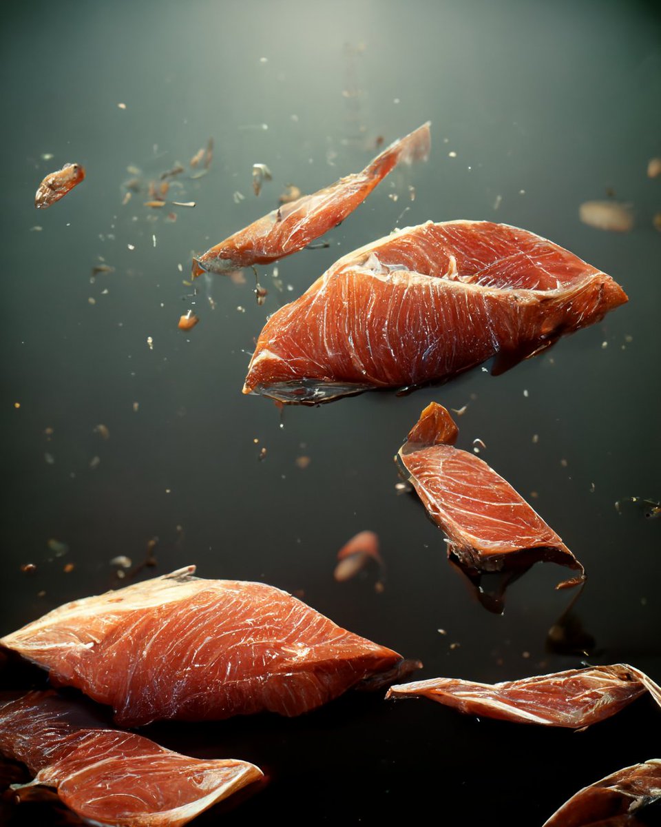 spectralical's tweet photo. Cool, MidJourney AI cannot even understand Salmon is actually a fish... It is just a piece of flesh. Prompt was only salmon and sea.
What a surprise! https://t.co/tMIKS35vQ0