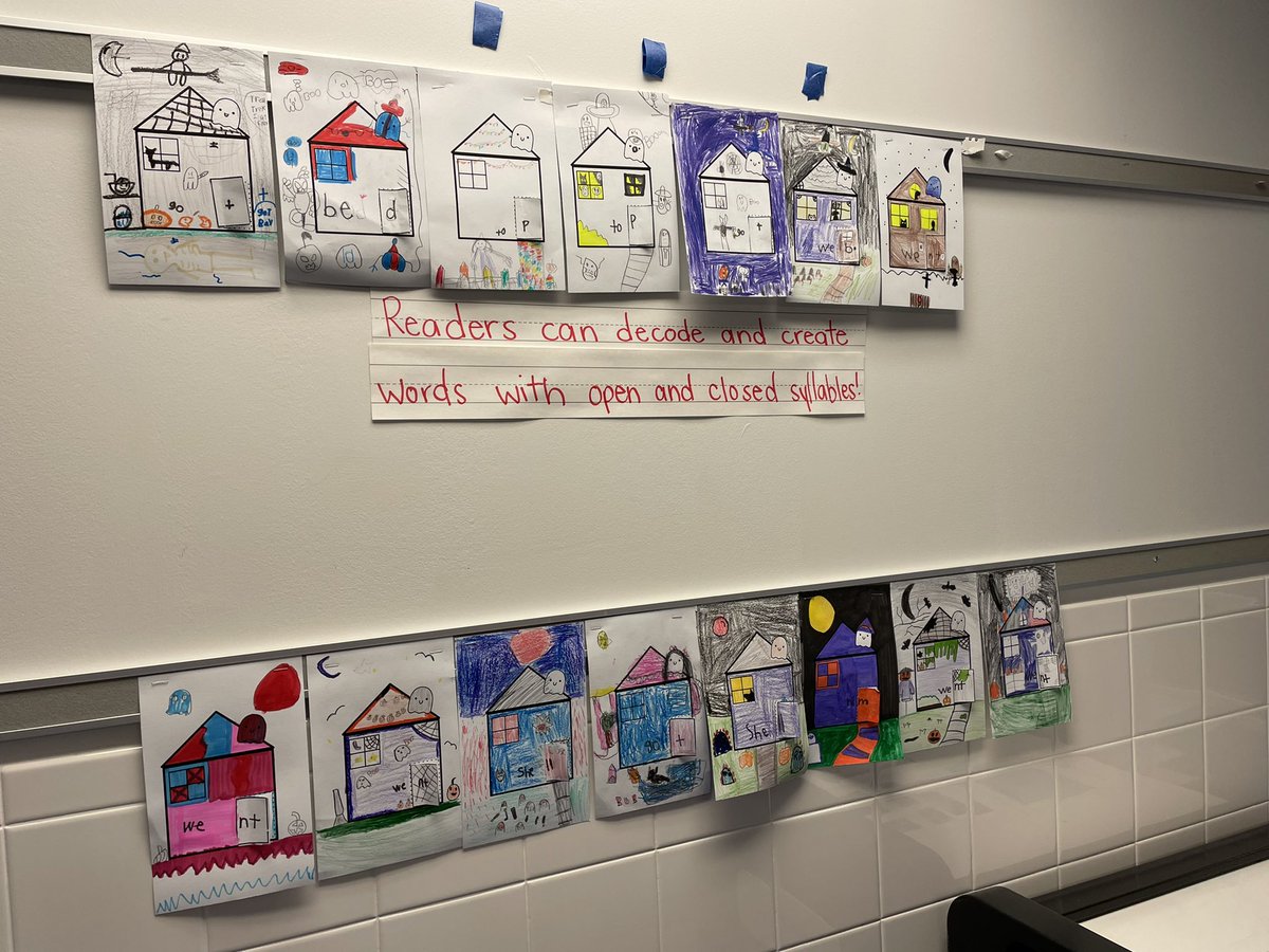 <a href="/teachwhammye/">Mrs. Hammye (she/her)</a> 3rd grade students had a spooky time creating haunted houses to reinforce their learning around open and closed syllables! #BUpper <a href="/BaileysES_FCPS/">Bailey's Elementary School for the Arts & Sciences</a>