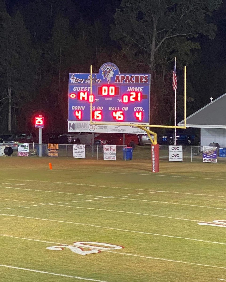GeauxPrepsLA's tweet photo. In their second season as an LHSAA member, Glenbrook captures its first district title in a 21-14 win over Homer.

Apaches also extend the state's longest win streak to 15. https://t.co/idxXAojldO