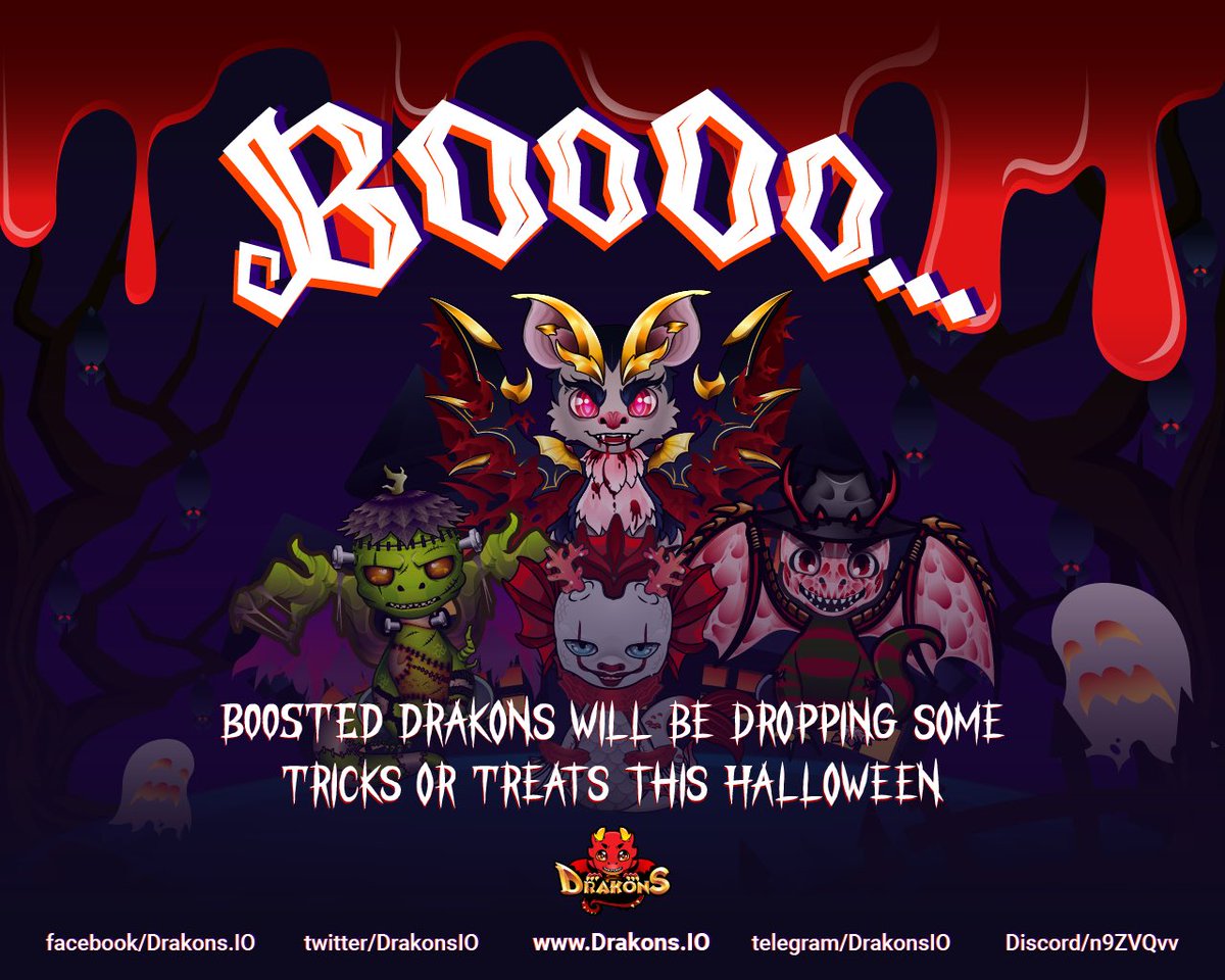 <a href="/DrakonsIO/">Drakons</a> is bringing these limited editions to your Halloween Party! These are boosted Drakon monsters ready to give some bad dreams and creepy nights. You can only get them by chance in our Halloween Eggs dropping this HALLOWEEN 🎃 

#BeADrakonMaster
#Halloween2022 
#NFTs