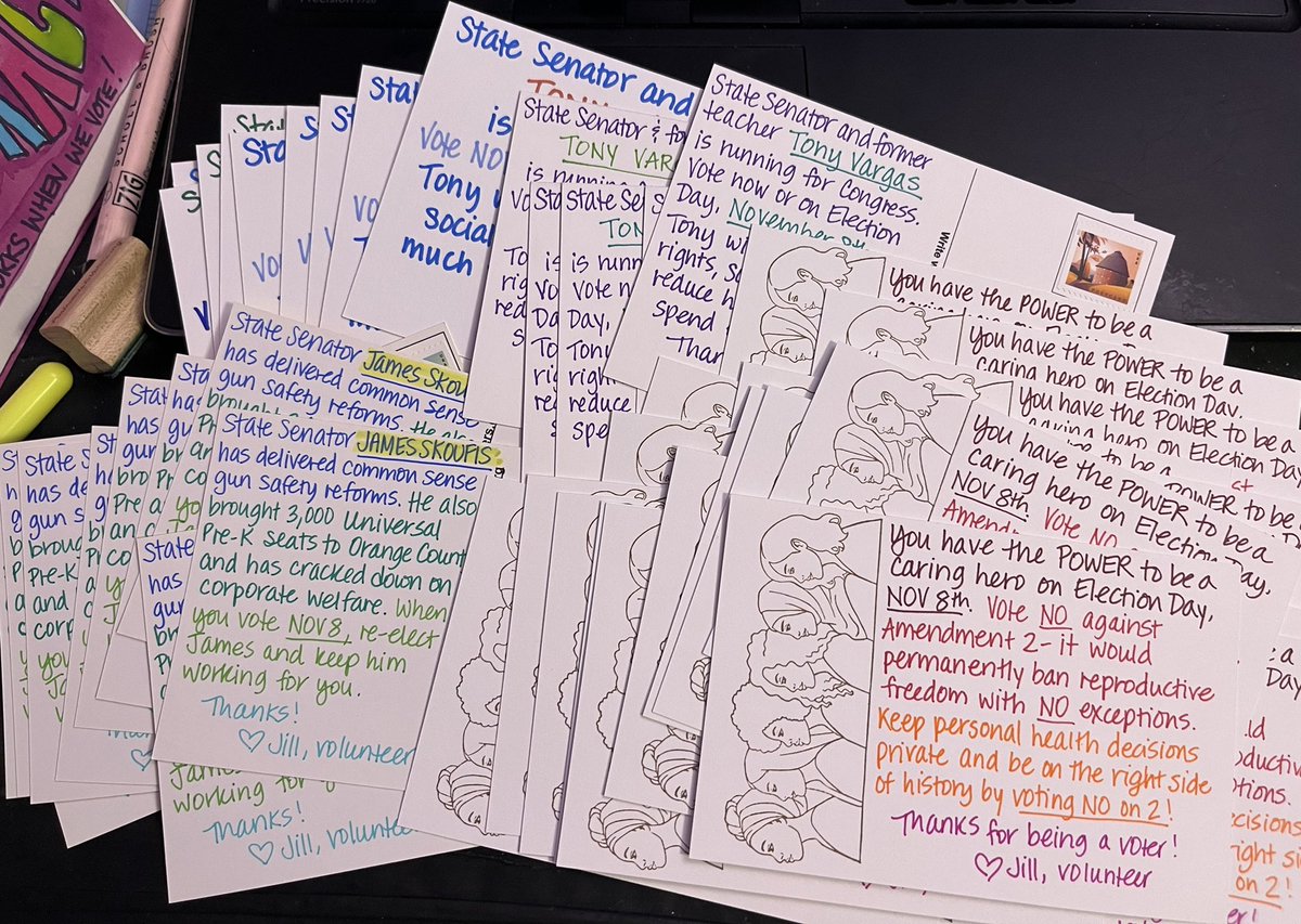 Here’s from all my writing today… two zooms & 1 in person! #PostcardsToVoters #VoteVargas #KeepJamesWorkingForYou #TrustKentuckyWomen #TurnOhioBlue@