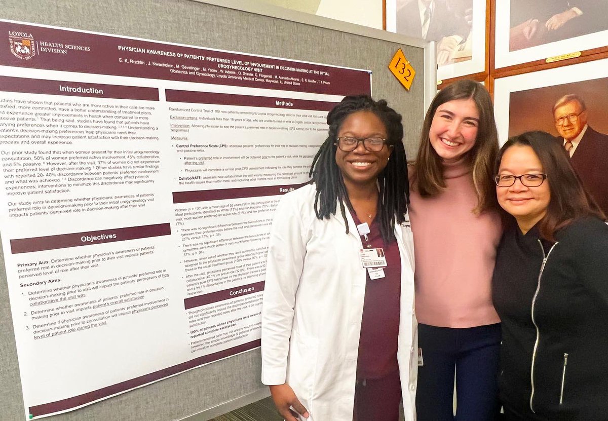 Loyola Urogyn Fellowship (@loyolaurogyn) on Twitter photo Great #LoyolaFPMRS representation at Loyola Stritch SOM St. Albert’s Research Day, especially proud of our ⭐️ medical students! <a href="/BethMuellerMD/">Elizabeth R. Mueller</a> <a href="/colfitzniso/">Colleen Fitzgerald</a> <a href="/MarianAcevedoMD/">Dr.MAA</a> <a href="/skywalkermama14/">Thythy Pham, MD</a> @LUMCObGyn Great #LoyolaFPMRS representation at Loyola Stritch SOM St. Albert’s Research Day, especially proud of our ⭐️ medical students! <a href="/BethMuellerMD/">Elizabeth R. Mueller</a> <a href="/colfitzniso/">Colleen Fitzgerald</a> <a href="/MarianAcevedoMD/">Dr.MAA</a> <a href="/skywalkermama14/">Thythy Pham, MD</a> @LUMCObGyn