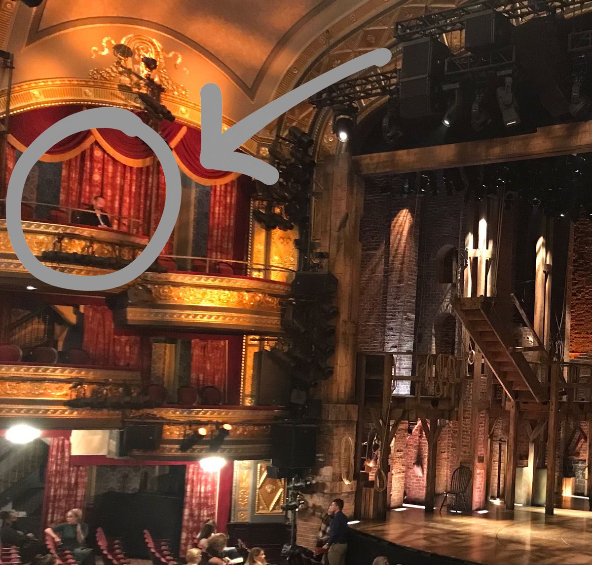 RichStringer1's tweet photo. @Lin_Manuel did I see you sporting a moustache disguise at Hamilton tonight? https://t.co/bXVphU2rDK