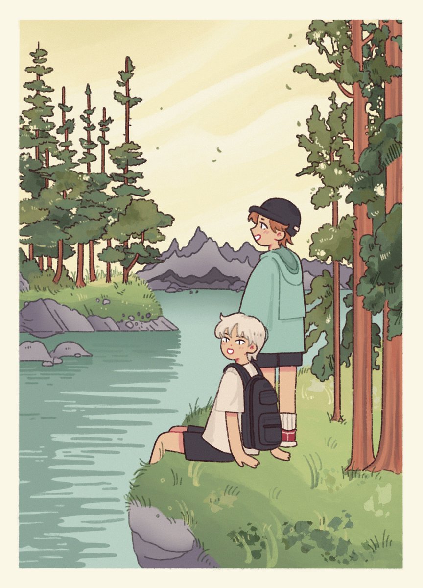 「hiking with joon and hope 」|nizzy⁷ (ia)のイラスト