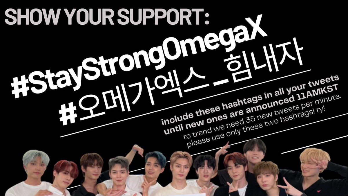 OmegaXworldwide's tweet photo. FOR X! prepared our 4th hashtags it’s our turn to fight and protect the members where you can show your love and support 💜💚

#StayStrongOmegaX 
#오메가엑스_힘내자 https://t.co/7mfHXimbJZ
