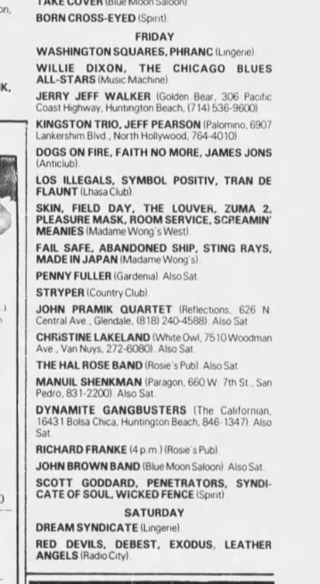fnmlivedb's tweet photo. Faith No More
Friday, 9 November 1984
Anti-Club, Los Angeles, CA, USA
with Dogs On Fire, James Jons
https://t.co/eKXa1lxqAb https://t.co/EJ2Llg4WCV