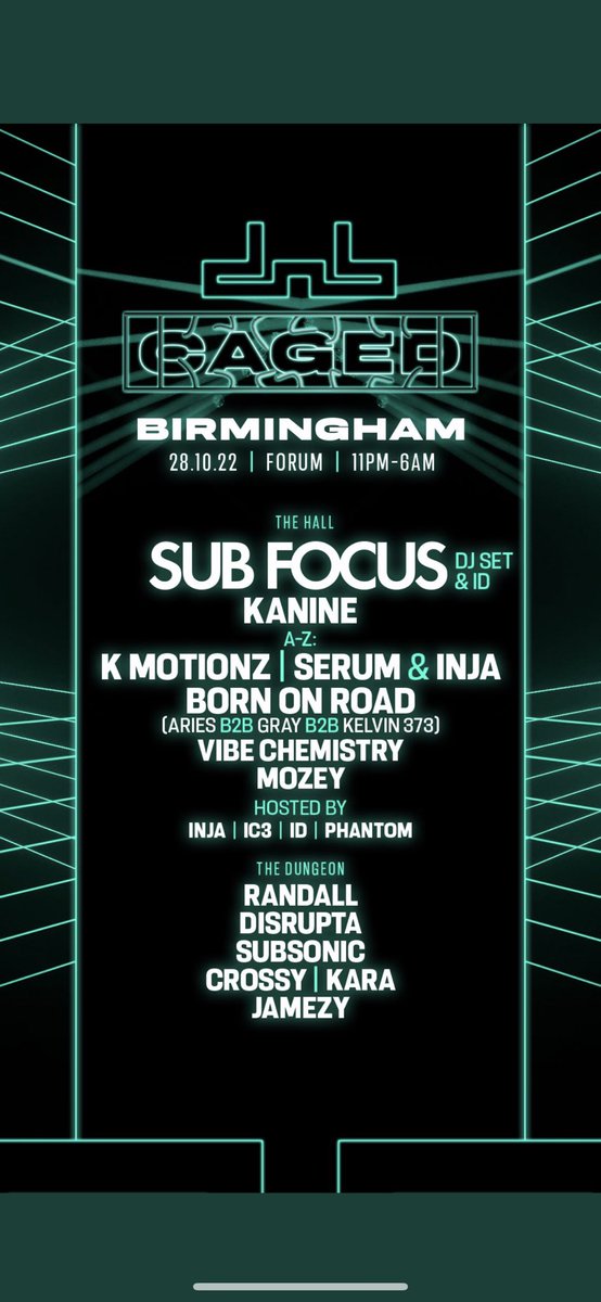 herdcharl's tweet photo. Selling 2x tickets to DnB All Stars Caged Birmingham 28/10/2022 - SOLD OUT 
£14 each #caged #Birmingham #halloween #dnb #dnballstars https://t.co/a3bms1xfMR
