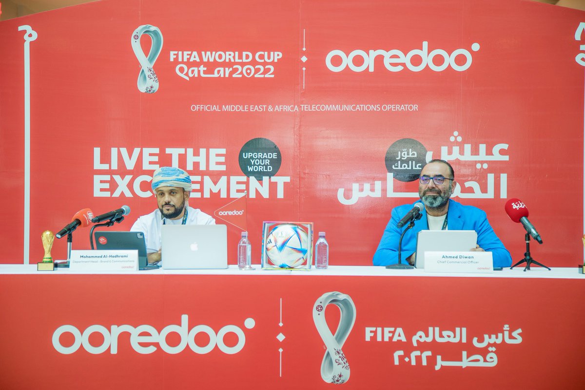 a_diwan75's tweet photo. Proud to Announce the Launch of 11 Products,Services and promotions to all Oman customer’s under FIFA World Cup  2022 Our Fan zones across the Regions ready to host and entertain our Fans “Live The Excitement” is the World Cup Momentum #ooredoo #worldcup2022 #UpgradeYourWorld https://t.co/UtdYekPPCU