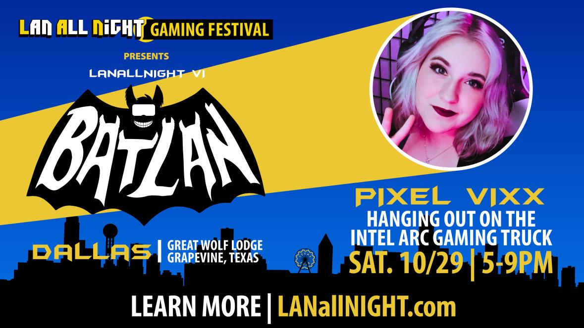 LANallNight's tweet photo. Come check out Pixel Vixx in the Intel ARC truck at LANALLNIGHT!
#lanallnight #lanfest #lanparty #pcgamer #batlan #vr #gaming #llama #intel #intelarc https://t.co/3V37j48zQD