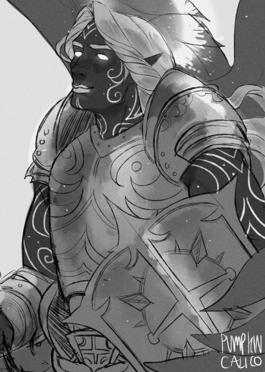 Pumpkin_calico's tweet photo. a sketch of what i think the hand of the inheritor looks like under his armor! hes such a cool character @OwlcatGames why u not let us smooch him👀 #wrath_of_art #handoftheinheritor #sketch #pwotr https://t.co/tuWhrWzJyH