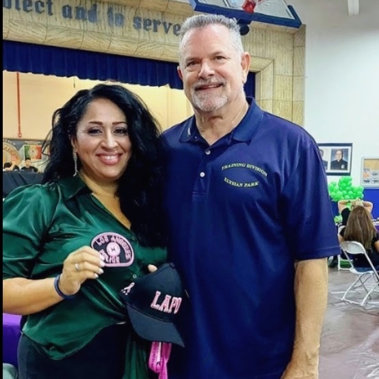 Our President Dave Fryar and <a href="/LAPRPaula/">Paula Rmrz</a> supporting the <a href="/PinkPatchPrjct/">Pink Patch Project</a> for the <a href="/cityofhope/">City of Hope</a> 💖 All proceeds from our pink patches go directly to fund breast cancer research and awareness.  #BreastCancerAwarenessMonth #fightcancer #parkerfoundation