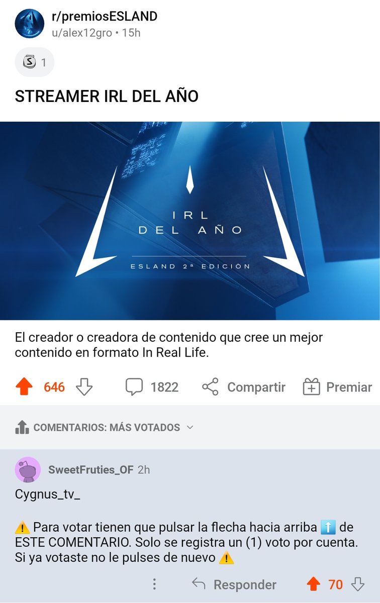 tattoopapy's tweet image. Por favor su ayuda para votar para los premios esland por @cygnus_tv_ @romantic_corner  reddit.com/r/premiosESLAN… 🔥