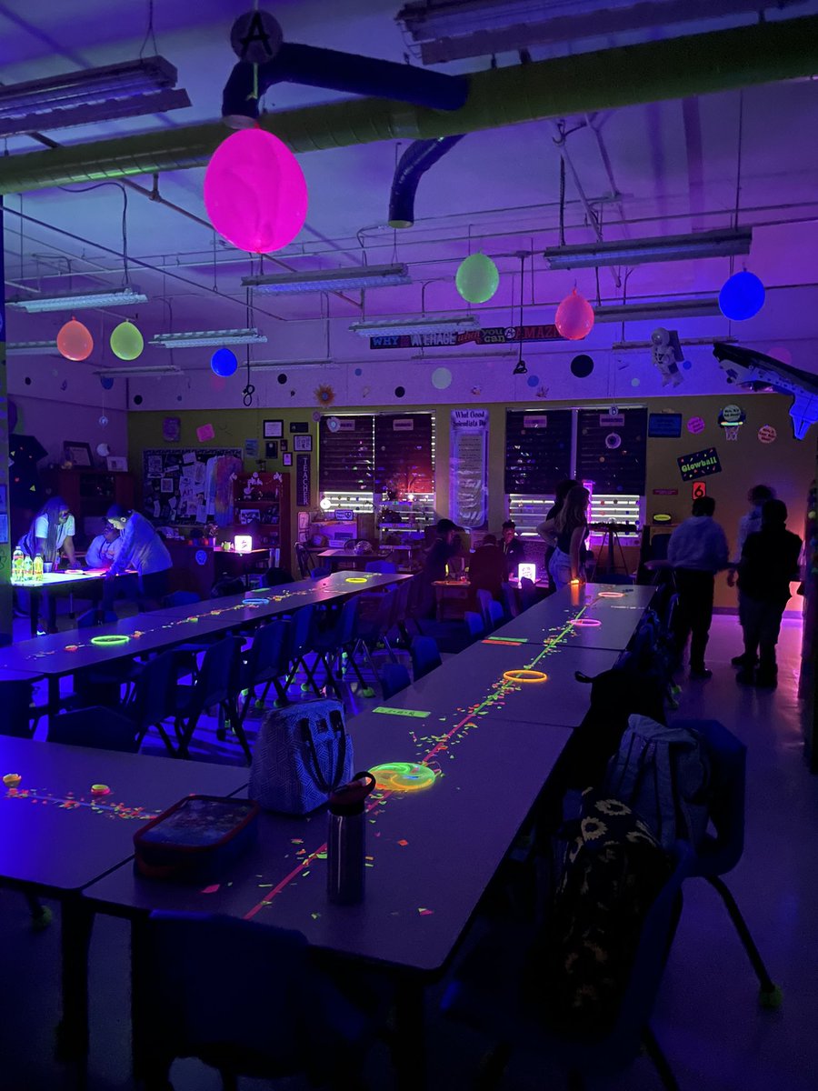 rosenthalc's tweet photo. Learning Reinforcement FUN! #glowday  Student engagement, positive comments, and laughter make it all worthwhile. ❤️ https://t.co/KBzaFDpInE