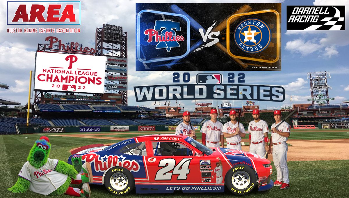 Race Day for <a href="/AREAiRacing/">AREA iRacing</a> in the Xfinity cars. Showing our love for the Phillies tonight in running a special paint scheme to honor our 2022 NLCS Champs and good luck in the WS against those cheating Astros...lol Lets go <a href="/DarnellRacing4/">Darnell Racing</a> team!!