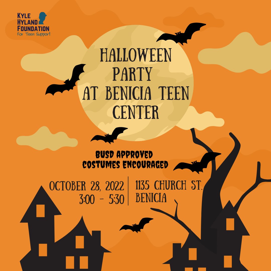 We hope to see you tomorrow at the teen center for our Halloween Party and Free Food Friday <a href="/BeniciaHighBHS/">Benicia High School</a> <a href="/LHSBENICIA/">LHS Benicia </a> <a href="/BMSVikings/">Benicia Middle School</a>