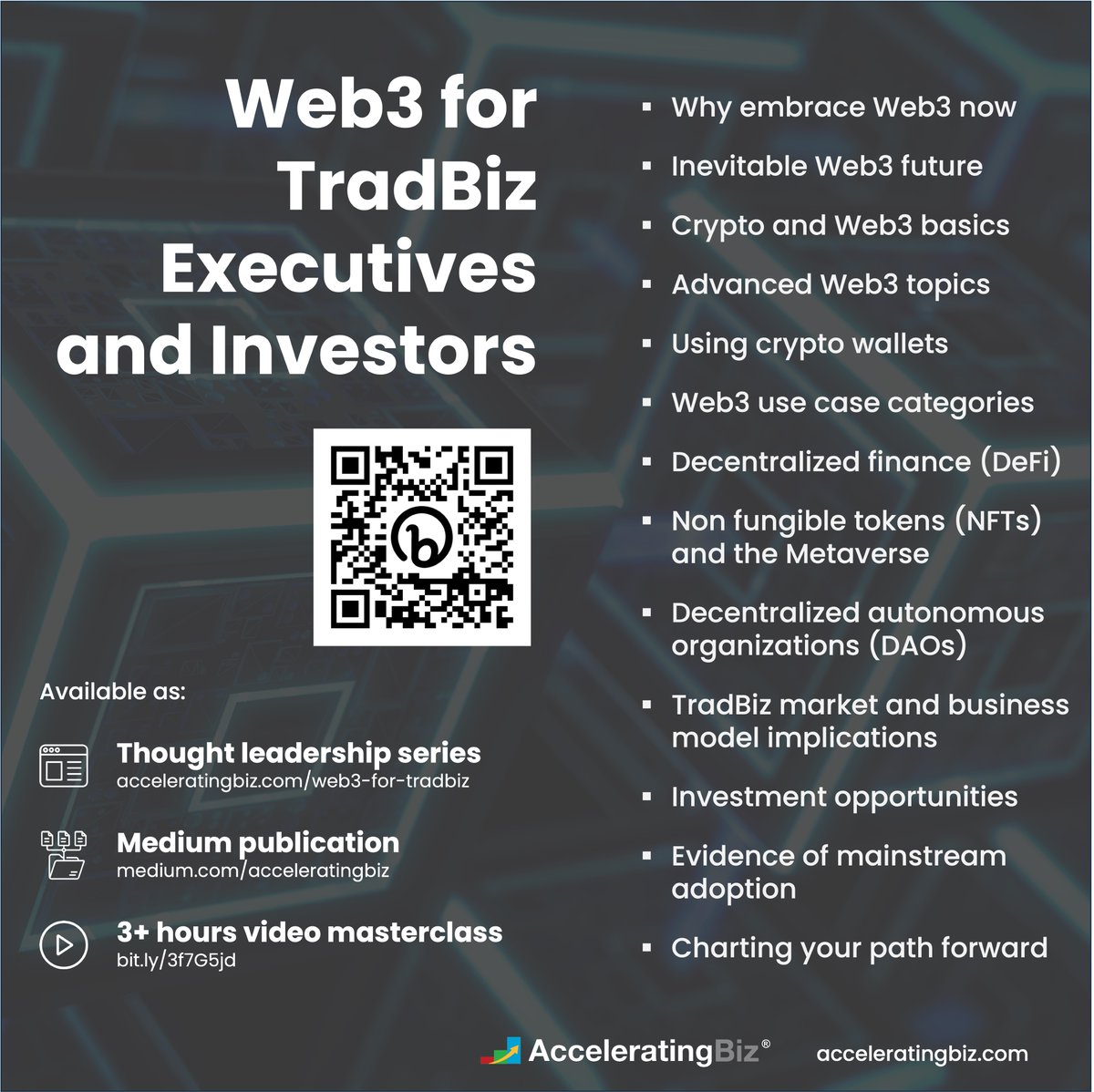 Due to popular demand, we’ve published our "Web3 for TradBiz Executives and Investors" masterclass online as free, easily-digestible articles and videos. Check them out and let us know how we can improve the next iteration. Thanks! acceleratingbiz.com/web3-for-tradb… #web3 #cryptomarket