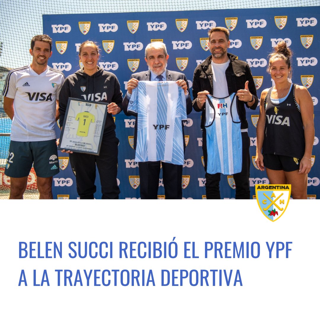 Argentina Hockey (@argfieldhockey) on Twitter photo BELEN SUCCI RECIBIÓ EL PREMIO YPF A LA TRAYECTORIA DEPORTIVA 🇦🇷
<a href="/YPFoficial/">ypfoficial</a> , sponsor oficial de la Confederación Argentina de Hockey, entregó un reconocimiento a la arquera histórica de #LasLeonas.
📰 cahockey.org.ar/noticia/belen-… BELEN SUCCI RECIBIÓ EL PREMIO YPF A LA TRAYECTORIA DEPORTIVA 🇦🇷
<a href="/YPFoficial/">ypfoficial</a> , sponsor oficial de la Confederación Argentina de Hockey, entregó un reconocimiento a la arquera histórica de #LasLeonas.
📰 cahockey.org.ar/noticia/belen-…
