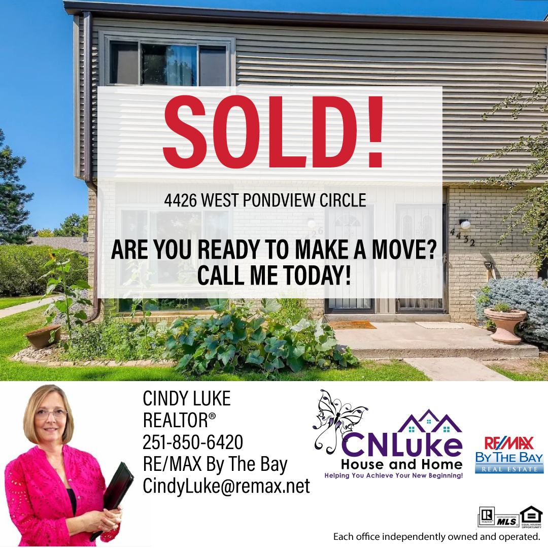 CindyLukeRealt1's tweet photo. ANOTHER HOME SOLD!
CALL ME TODAY so we can talk more about what you want and need in a home! Is it time for a move?

Cindy Luke
RE/MAX By The Bay
Office 251-928-7474
Cell 251-850-6420
https://t.co/jopSUmQXXW

The Way Home! 
Eastern Shore to Orange Beach Area REALTOR® https://t.co/4nGnhro66E