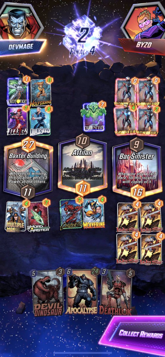 Laneer's tweet image. Made the ultimate apocalypse and they retreated so I didn’t get to play him. #MarvelSnap