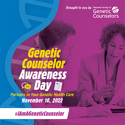 GeneticCouns's tweet photo. Genetic Counselor Awareness Day is two weeks away! Let us know how you’ll be celebrating using the hashtag #IAmAGeneticCounselor. You can also find resources and more information here: https://t.co/dtEz0HoZoT #GeneChat https://t.co/SpBjnpsmB9