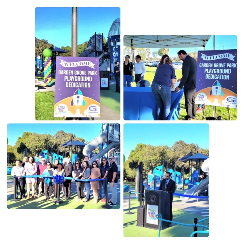 SenJanetNguyen's tweet photo. It was good to see the community come together for the playground dedication of Garden Grove Park! Having accessible parks, playgrounds, and open spaces is important to our families, and brings so much value to Garden Grove. #72AD https://t.co/U7GniHqyaU