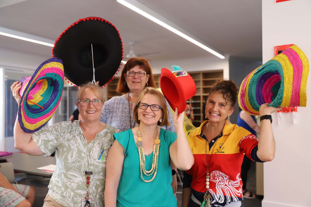 MackayHoly's tweet photo. Hats off to all staff on #WorldTeachersDay2022! We celebrate and appreciate all our staff for the gifts they bring to our College - World Staff Day @ HSC.
#TeachersRock #SupportStaffRule #BeTheDifference #TeamworkMakesTheDreamWork #hscpride https://t.co/WaDV9LcKjO