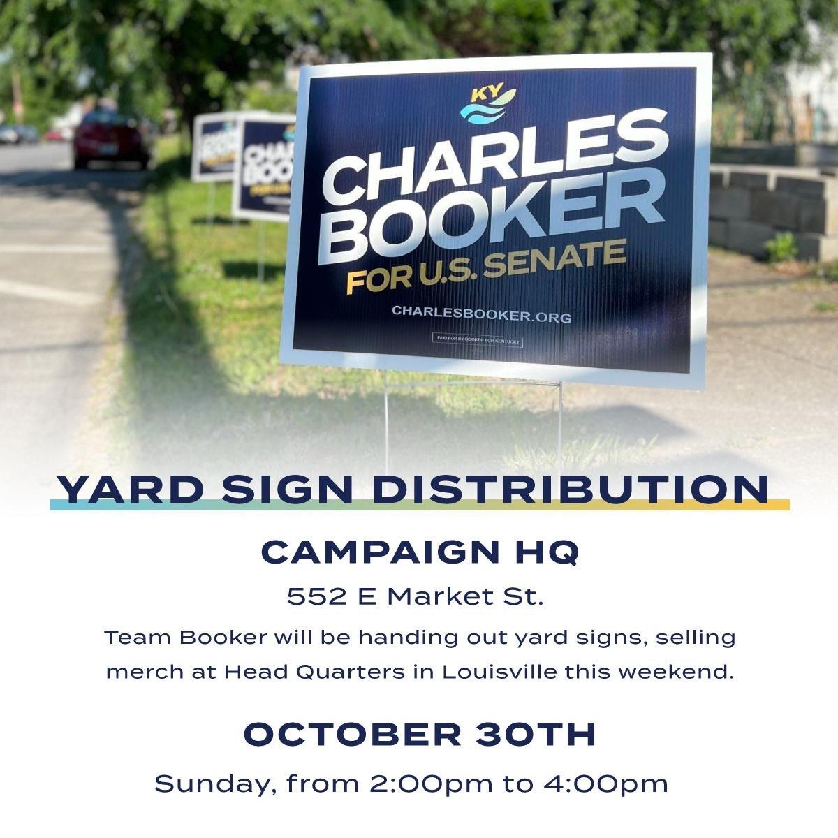 No plans this Sunday? Come pick up a yard sign at the CB Head Quarters in Louisville!  We’ll be there from 2:00-4:00 PM.