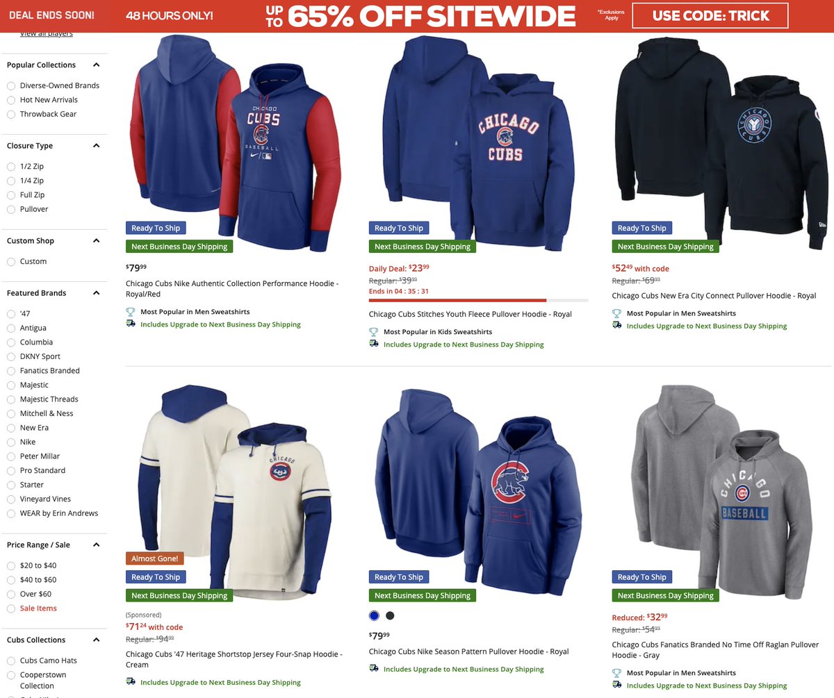 Bleacher Nation on Twitter "Heads up! Fanatics is doing a sitewide up